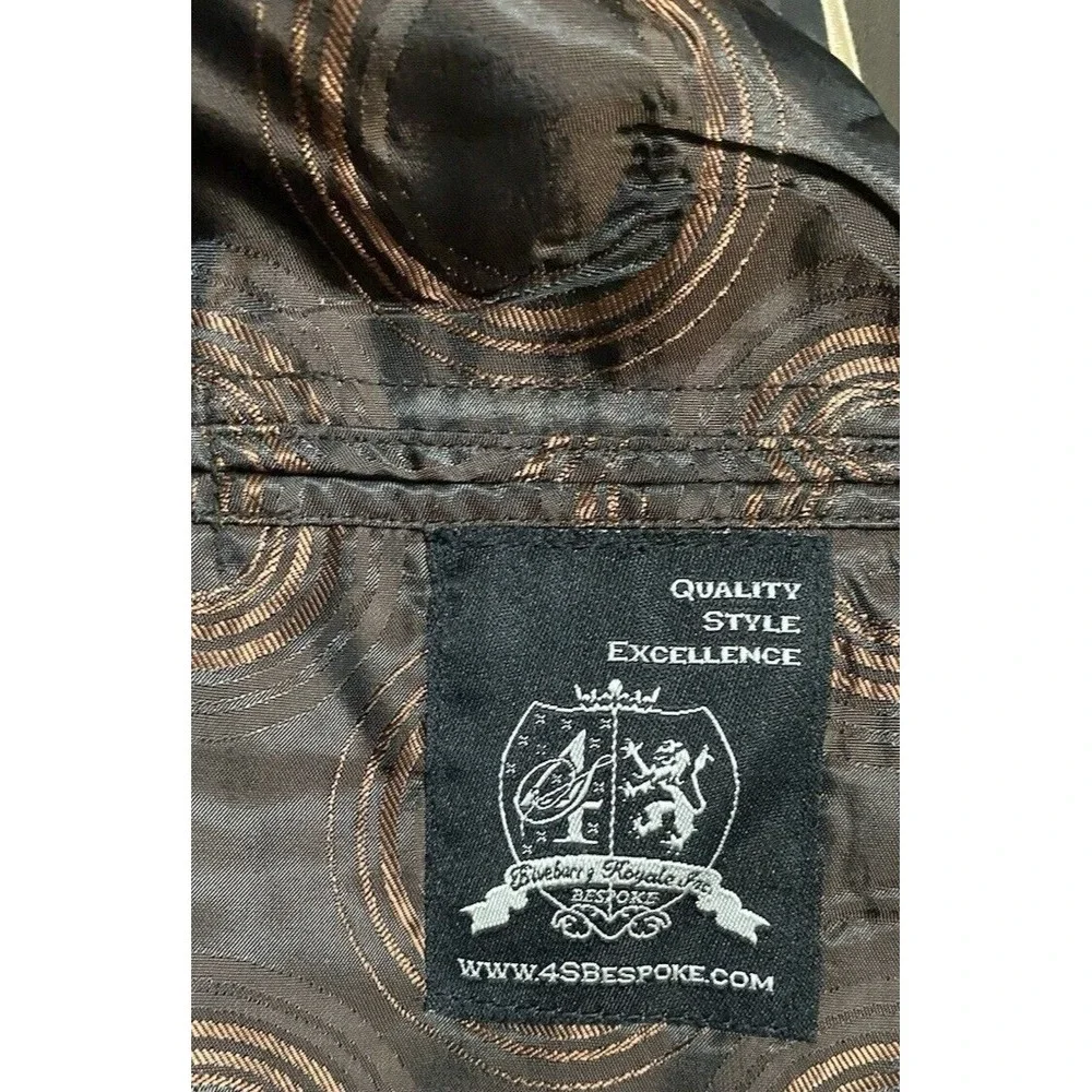 Bespoke Custom 4 Seasons Mens Suit Jacket 3 Button 2XL Short Brown